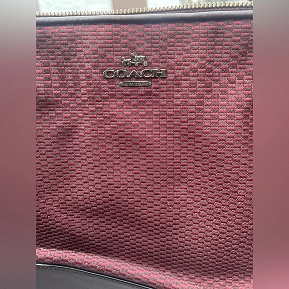 Coach Burgundy and Brown Tote Bag - Picture 8 of 12